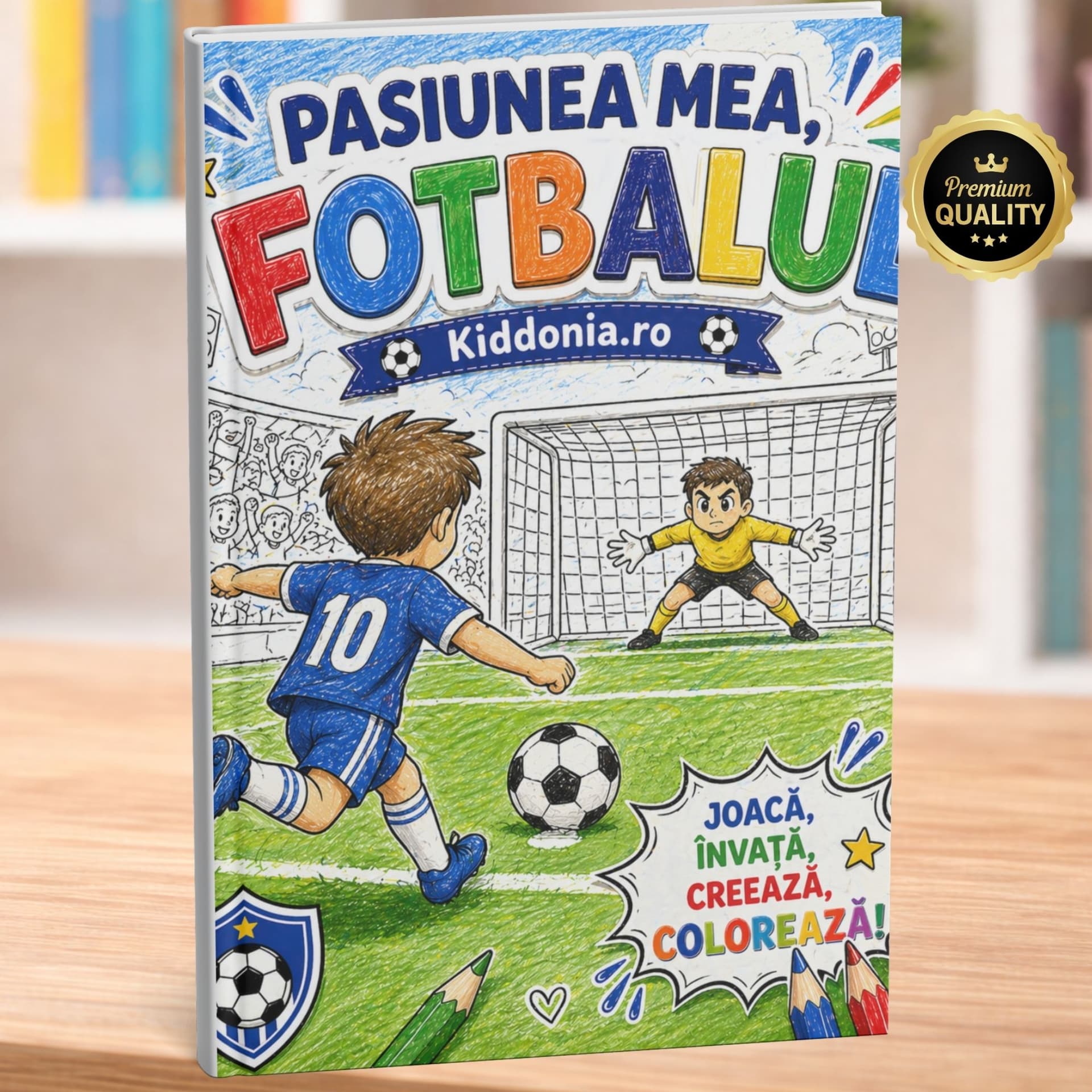 Pasiunea mea: Fotbalul – Carte de colorat de printat pentru copii 3–6 ani