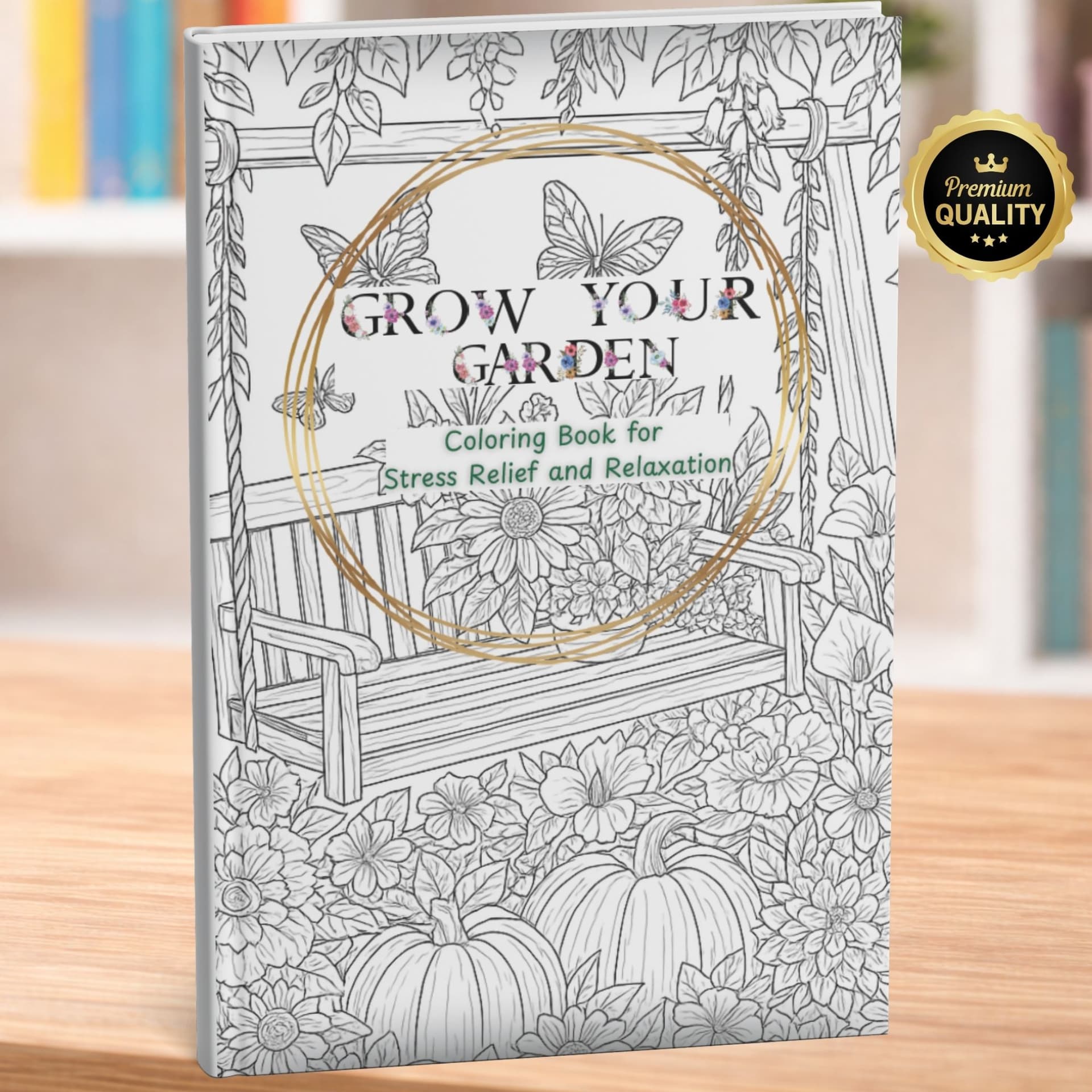 Grow Your Garden – Carte de colorat de printat florală pentru adulti, relaxare si antistres