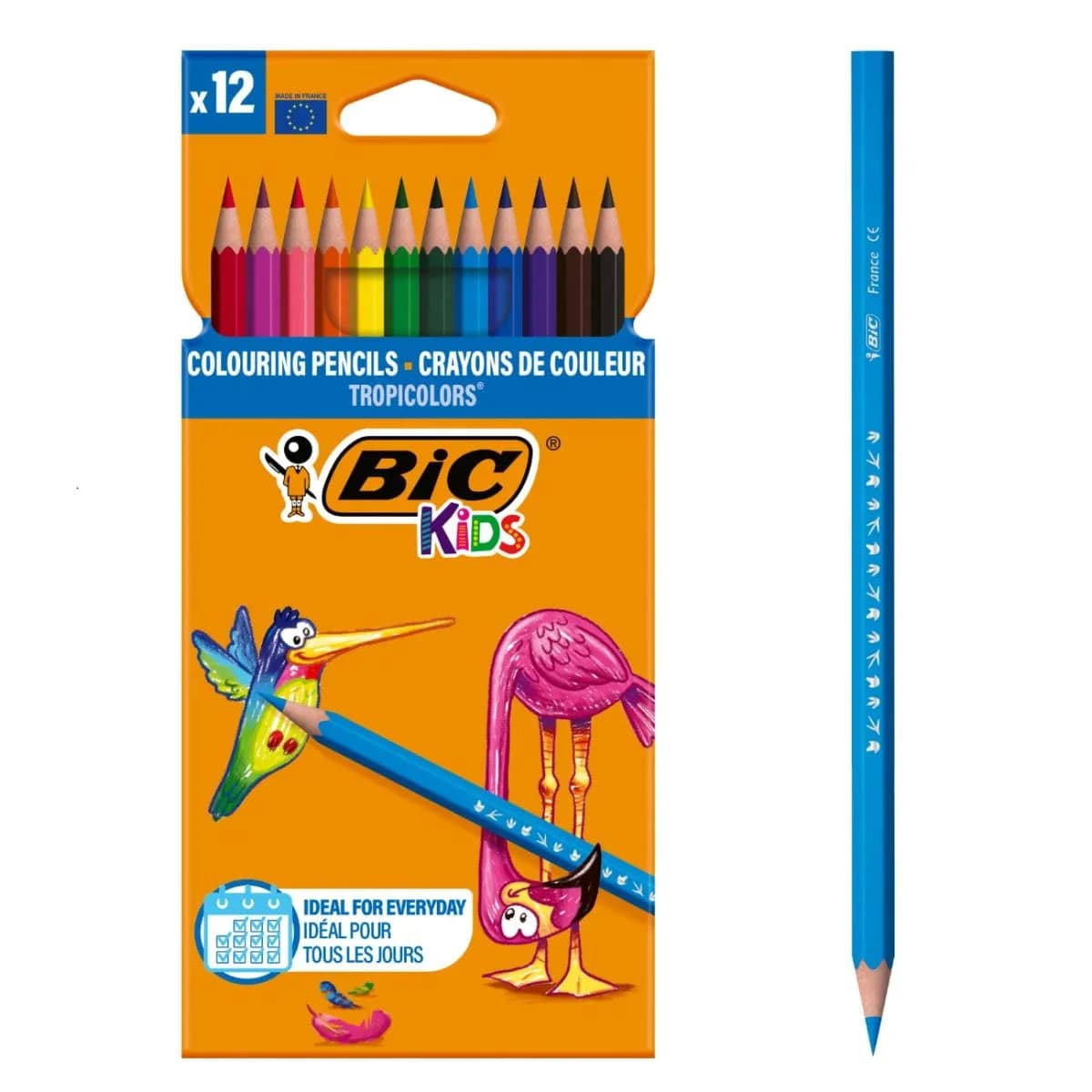 Creioane cerate BIC Plastidecor Tropicolors 12 culori – perfecte pentru primele desene ale copilului